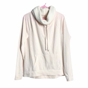 NWT Tek Gear Women’s Sherpa Funnel Cowl Neck Fleece Pullover, Pale Pink Sz Med